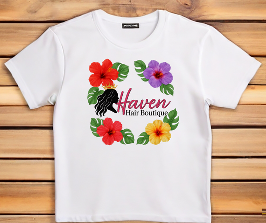 Haven Hair Boutique Floral Crown Tee – Island Vibes Edition